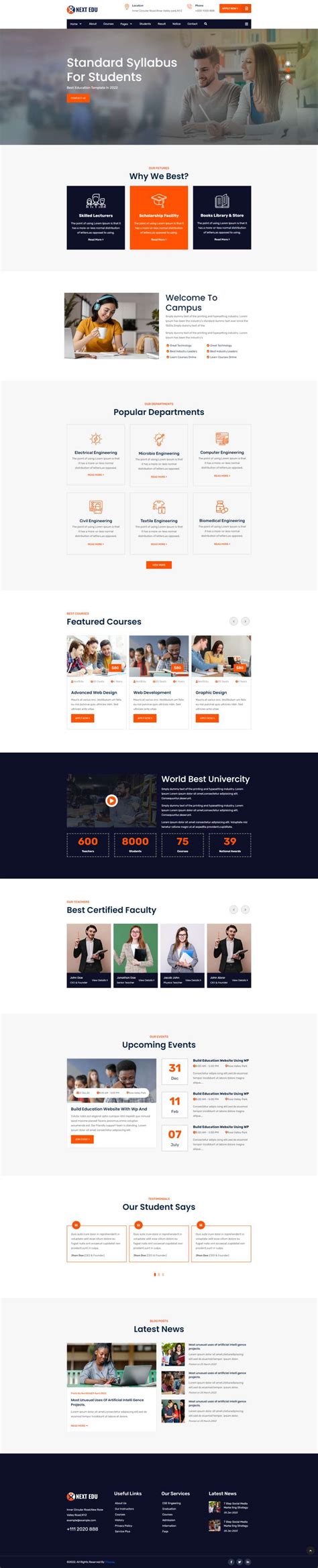 教育培训网站模板下载，优质的培训教育机构网页设计-17素材网