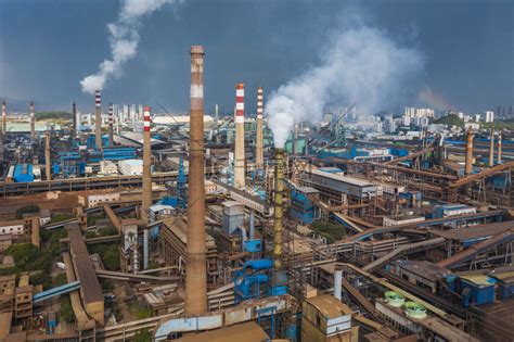 工业场地中午广西柳州柳钢焦化厂航拍摄影图配图高清摄影大图-千库网