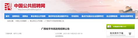 2023年广西桂平市民政局招聘公告（报名时间8月14日—18日）