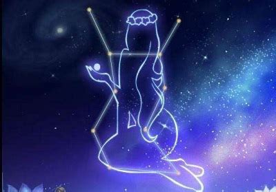 唯美处女座女孩坐在月亮上撒星星治愈插画图片_配图网