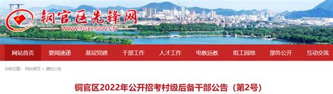2022年安徽铜陵铜官区公开招考后备村官公告(第2号)