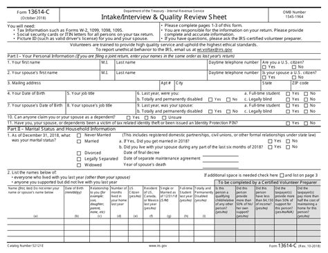 IRS Form 13614-C - Fill Out, Sign Online and Download Fillable PDF ...