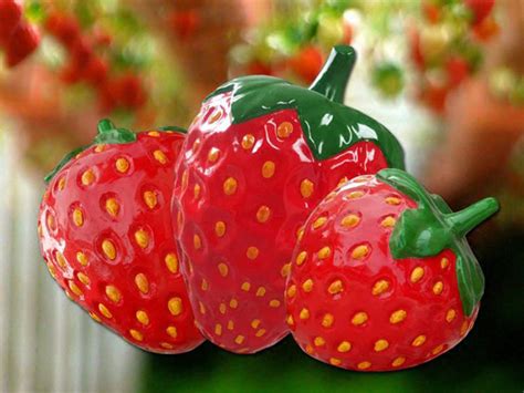 玻璃钢仿真草莓雕塑 果蔬农产品雕塑模型园林景观雕塑摆件定制-阿里巴巴