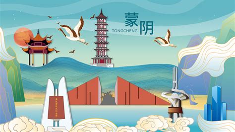 涿州市地标建筑剪影背景海报,海报设计,画册/宣传单/广告,设计,汇图网www.huitu.com