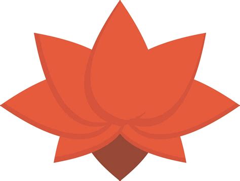 Red Lotus Flower Flat Icon On White Background. 24183103 Vector Art at ...