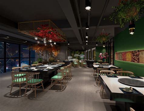 特色主题餐厅装修设计效果图_岚禾餐厅设计