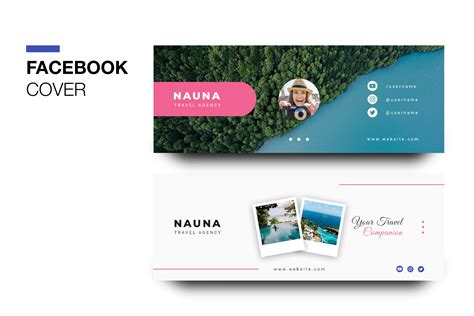 旅游代理商Facebook营销主页封面设计模板 Nauna Travel Agency Facebook Cover – 设计小咖