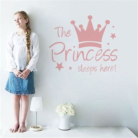 YY6999外贸热卖粉色公主皇冠墙贴Princess女孩卧室家居装饰贴纸-阿里巴巴
