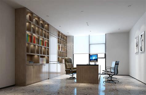 新中式办公室装修效果图 禅意与大气并存_成都朗煜工装公司