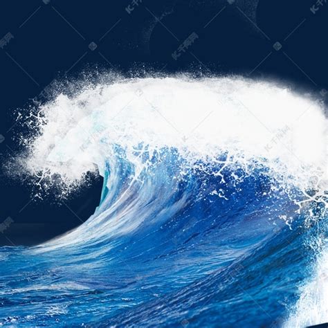 巨大壮观蓝色海浪高清图片下载-找素材