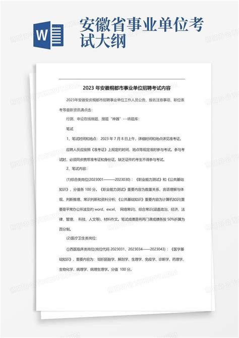 2023年安徽桐城市事业单位招聘考试内容Word模板下载_编号lrmnerkv_熊猫办公