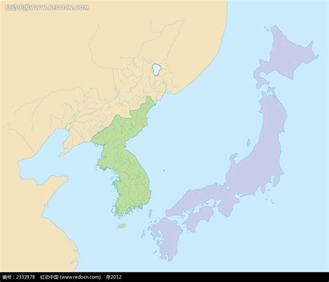 朝鲜半岛和日本地图AI素材免费下载_红动中国