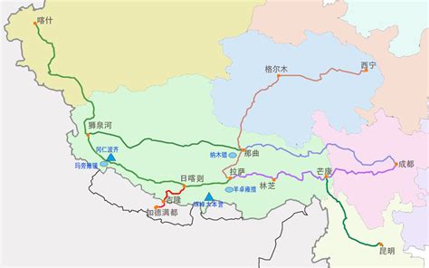 318川藏线自驾游路线图-成都到西藏旅游路线地图-西行川藏