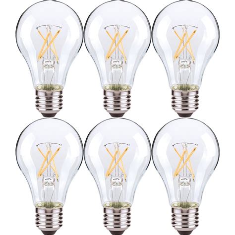 Satco 7 Watt (60 Watt Equivalent), A19 LED, Dimmable Light Bulb, E26 ...