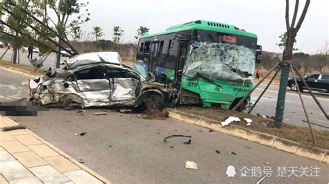 轿车逆行横向撞上公交车 司机不幸当场身亡_大楚网_腾讯网