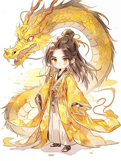 古风背景金龙头像女生版
