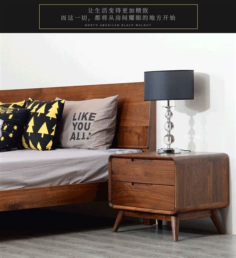 02款黑胡桃木床头柜 - 木居空间全屋定制家具 - 惠州市木居空间家具公司