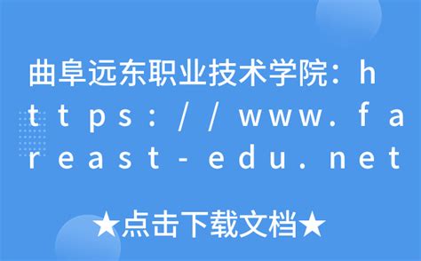 曲阜远东职业技术学院：https://www.fareast-edu.net