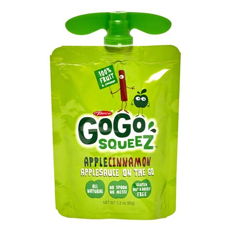 GoGo Squeez Applesauce On The Go, Apple Cinnamon, 3.2 Oz (Case of 18 ...