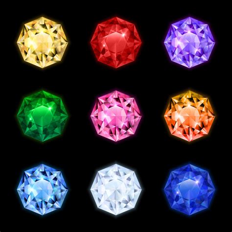 形状不同颜色的宝石素材-欧莱凯设计网