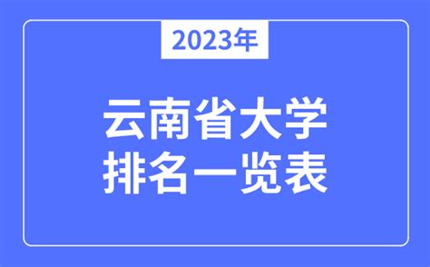 2023年云南省大学排名一览表_云南各所大学最新排行榜_学习力
