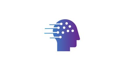 Creative human brain wires technology logo logo Vector Image