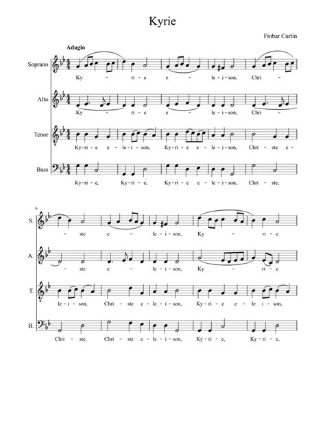 Kyrie Sheet music for Voice | Download free in PDF or MIDI | Musescore.com
