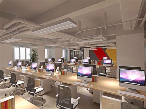 互联网服务提供商办公室装修设计案例效果图_岚禾办公空间设计