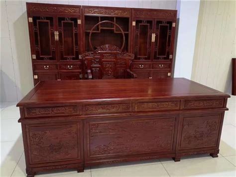 老榆木中式书桌实木书房家具组合明清古典实木办公桌老板桌