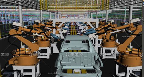 汽车制造 工厂、车间、生产流水线、工业、厂房 机器 -CG模型网 ...