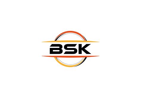 BSK letter royalty ellipse shape logo. BSK brush art logo. BSK logo for a company, business, and ...