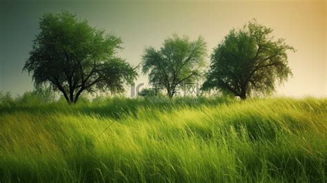 绿树成荫，绿草如茵高清摄影大图-千库网