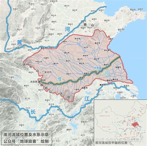 中国淮河流域地图全图,淮河流域,淮河流路线_大山谷图库