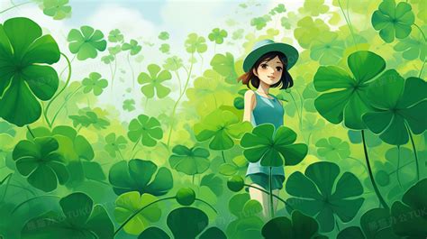 四叶草女孩图片