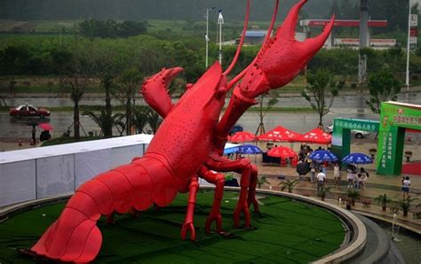 湖北潜江100吨小龙虾雕塑获吉尼斯纪录_虾类专题（龙虾专题）_水产养殖网