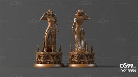 吸血鬼女王 女皇雕塑-cg模型免费下载-CG99