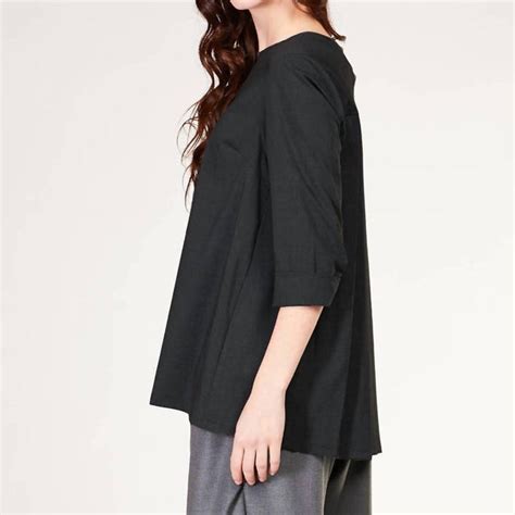 Baci Acccordian Pleat Shirt in Black | Shop Premium Outlets