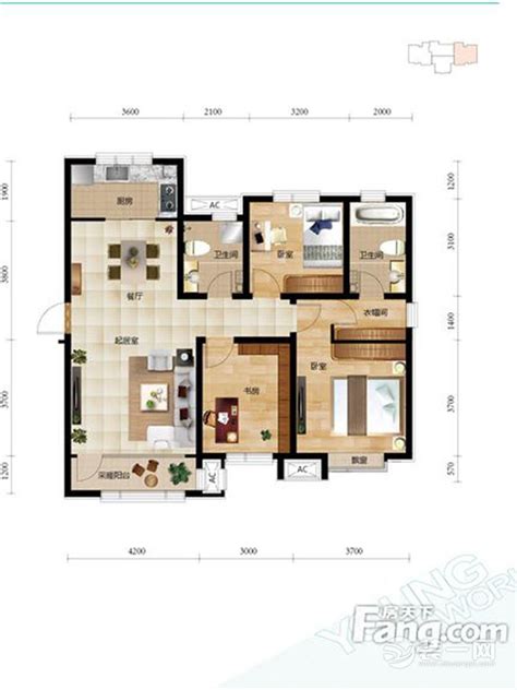 三室一厅一卫设计图,三室一厅一卫平面图,三室一厅一厨一卫120_大山谷图库