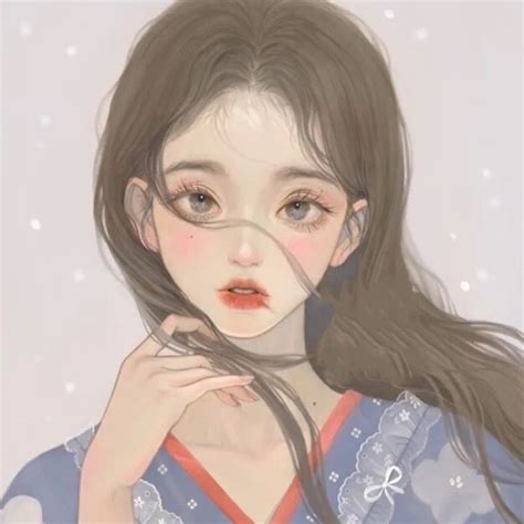 插画女生大头像温柔