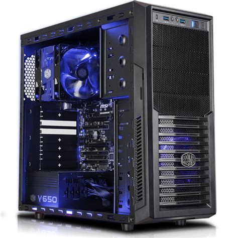 酷冷至尊(CoolerMaster)剑客K282C侧透版中塔电脑主机机箱(支持ATX主板/USB3.0/背走线/电源下置/支持SSD) 黑 ...