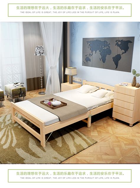 实木床单人床折叠床双人成人午休床1.2米松木儿童木板床简易床-阿里巴巴