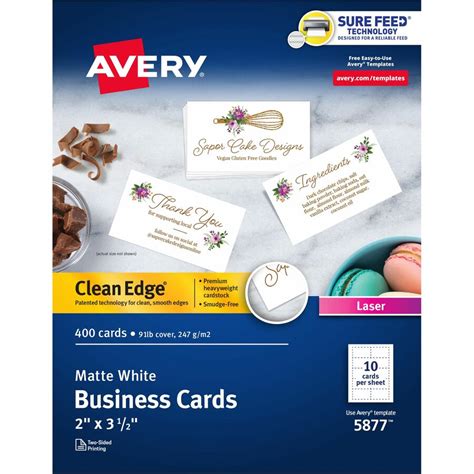 Discount AVE5877 Avery® 5877 Avery® Clean Edge Laser Print Business ...