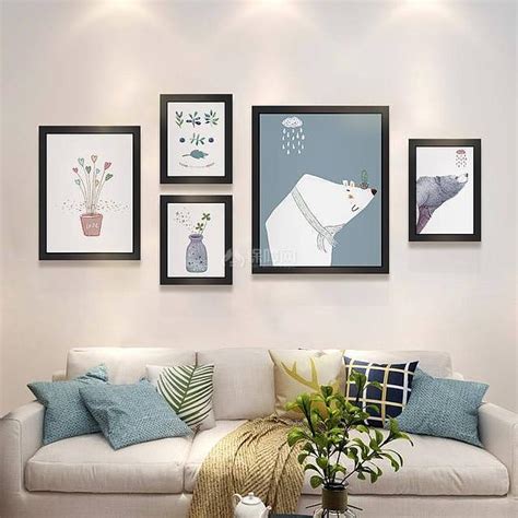 客厅装饰画沙发背景墙三联组合挂画大气轻奢高端定制样板房晶瓷画-美间设计