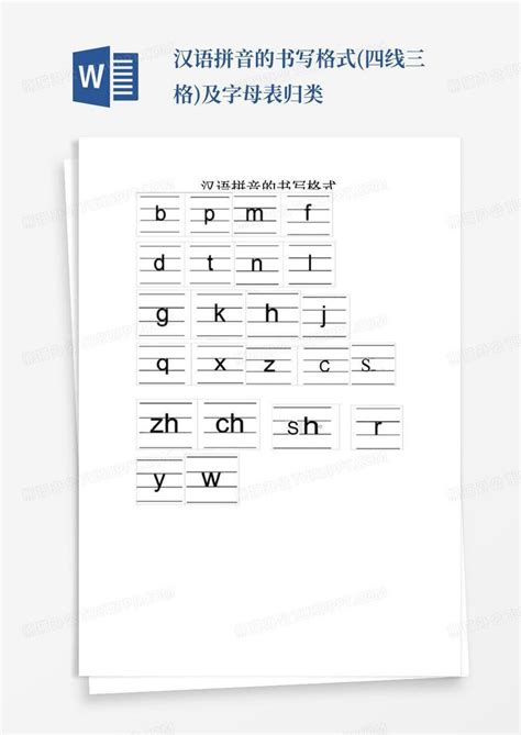 26个拼音格里正确书写顺序 又称韵母同时可以自成一个音节