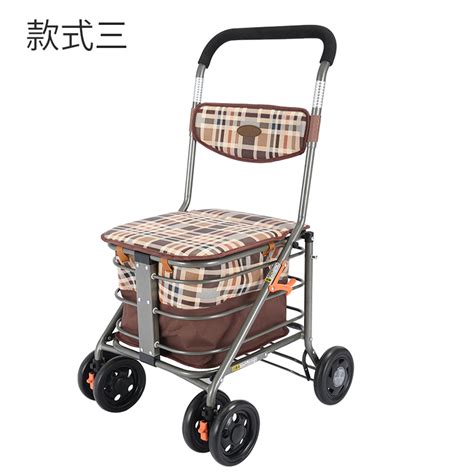 日本老人代步车手推折叠座椅买菜购物车可坐便携收纳老年人助行车-淘宝网