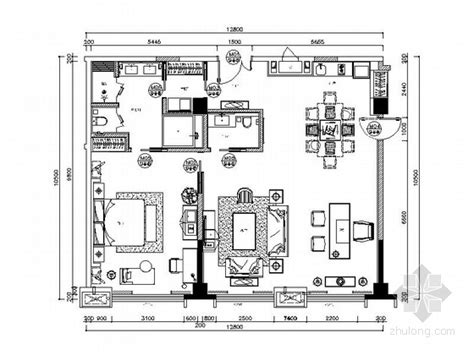[绵阳]5星温馨3居室客房室内设计CAD施工图(含效果图)-宾馆酒店装修-筑龙室内设计论坛