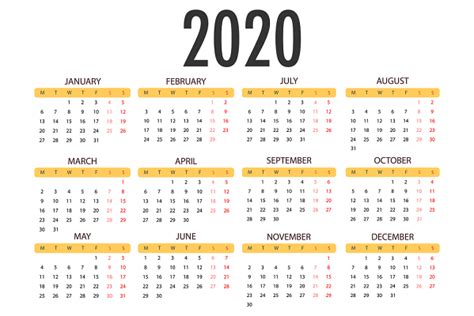2020年日历表jpg格式图片下载_熊猫办公