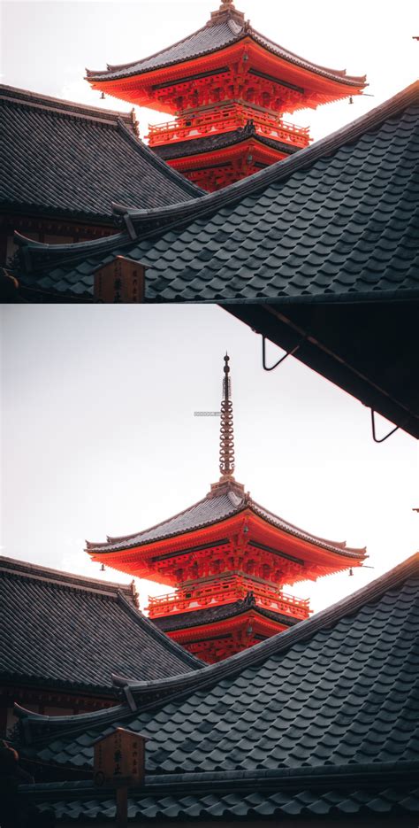 中国风红色塔形建筑矗立精妙绝伦