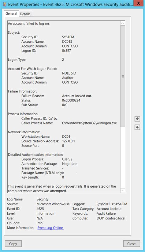 4625(F) An account failed to log on. - Windows Security | Microsoft Learn
