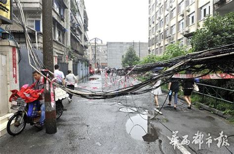 电缆掉落砸3人 10天后仍留原地 - 成都 - 华西都市网新闻频道